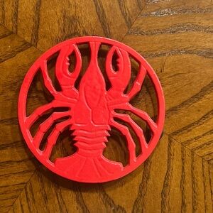 Red Lobster-Shaped Trivet Cast Iron